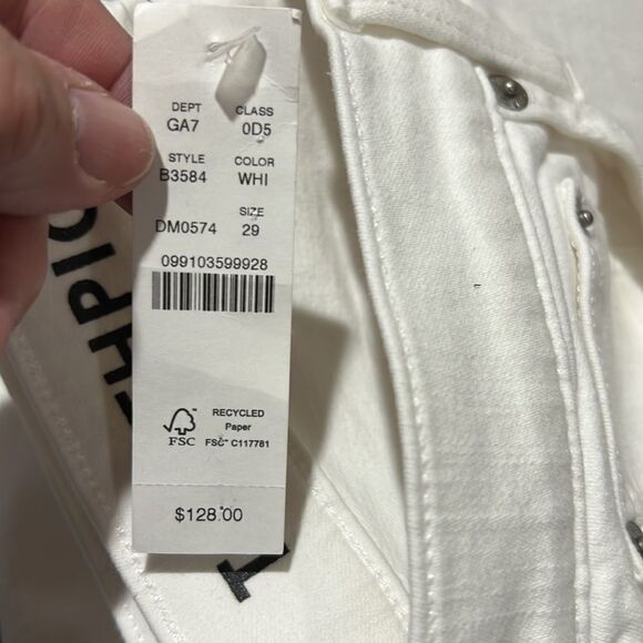 J. Crew 9" mid-rise toothpick jean in white size 29 NWT - Picture 4 of 11